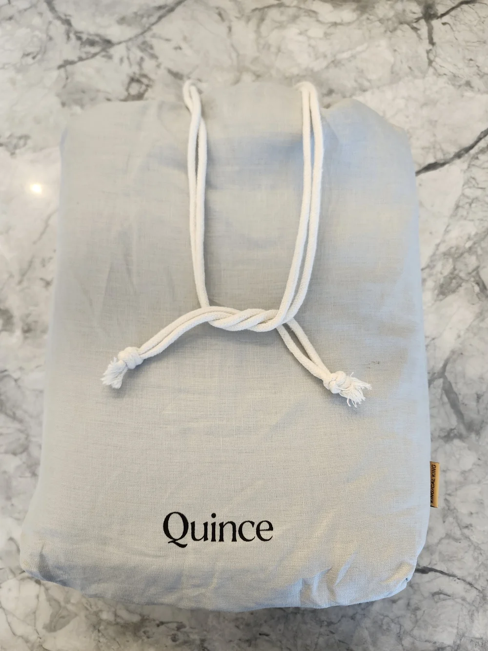 Quince European Linen King Cal King Duvet Cover Mist NWOT